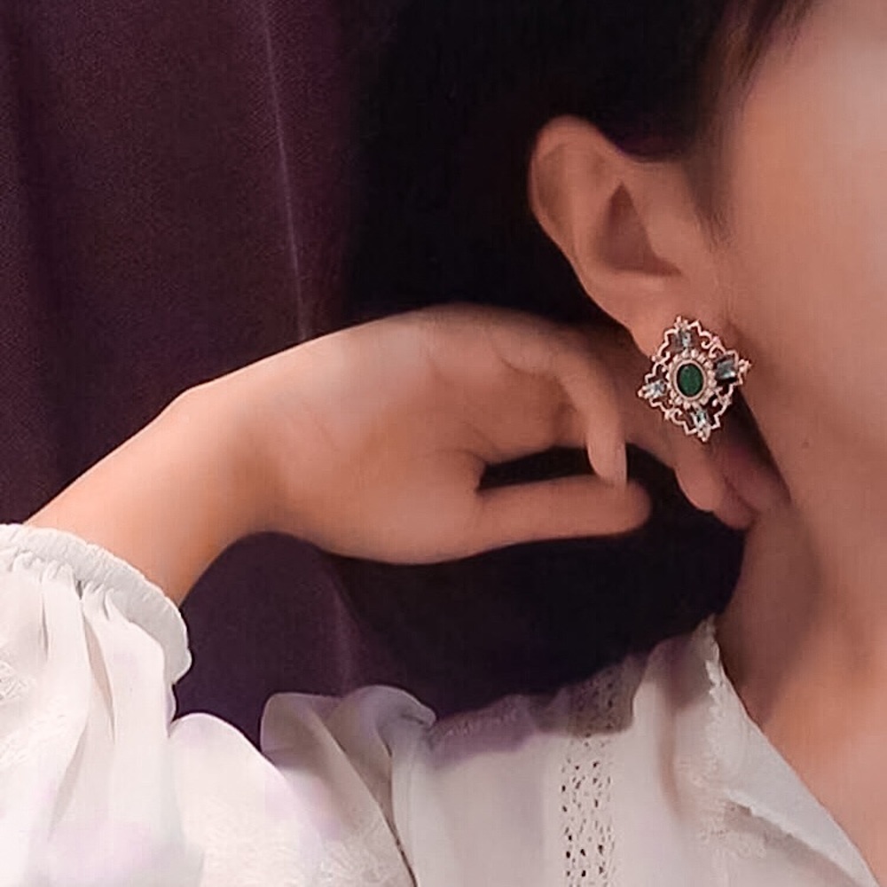 ⚜️𝟯𝟬%𝗢𝗙𝗙 𝗯𝘂𝗻𝗱𝗹𝗲𝘀 𝟯+⚜️ NEW 925 Baroque Style Stone & Pearl Earrings - Picture 5 of 10